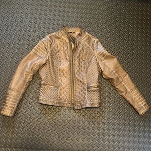 Faux leather motorcycle jacket